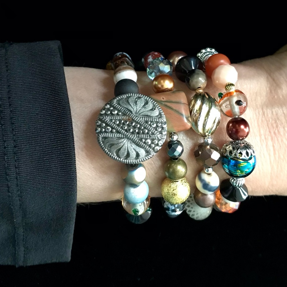 Handmade Bracelet with Vintage and Modern Elements (NB62-1H) New Without Tags - Picture 8 of 9